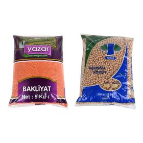 Yazar 5 Kg Kırmızı Mercimek + 5 Kg Koçbaşı Nohut