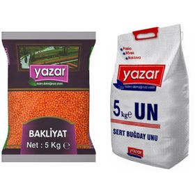 Yazar 5 Kg Kırmızı Mercimek + 5 Kg Un