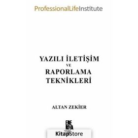 Yazılı İletişim ve Raporlama Teknikleri - Altan Zekier