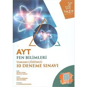 Yazıt Yayınları AYT Fen Bilimleri Tamamı Çözümlü 10 Deneme Sınavı