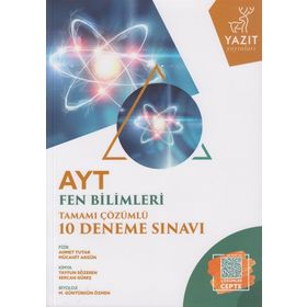 Yazıt Yayınları AYT Fen Bilimleri Tamamı Çözümlü 10 Deneme Sınavı