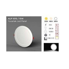 Ycl ALP-1015S 15 W Sıva Altı Yuvarlak Sarı Led Panel
