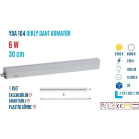 Ycl YBA-104B 6W 30 cm Beyaz Led Bant Armatür