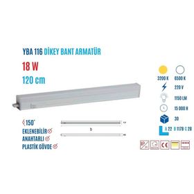 YCL YBA-116G 18 W 120 cm Günışığı Led Bant Armatür Aydınlatma