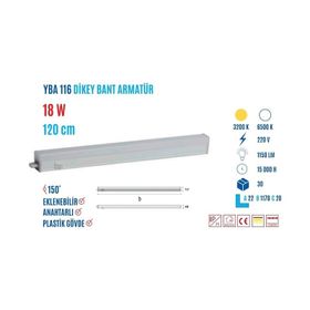 YCL YBA-116G 18 W 120 cm Günışığı Led Bant Armatür Aydınlatma