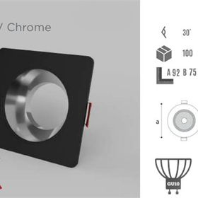 Ycl YC-2010 Dekoratif Modern Siyah UV Chrome Sıva Altı Spot Kasa