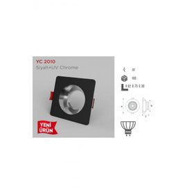 Ycl YC-2010 Dekoratif Modern Siyah UV Chrome Sıva Altı Spot Kasa