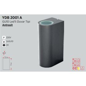 Ycl YDB-2001A G10 Duylu Duvar Tipi Bahçe Armatür