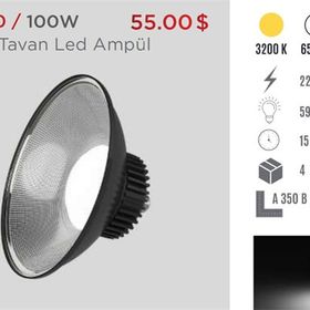 Ycl YHL-100 100 W E27 Beyaz Yüksek Tavan Led Ampul