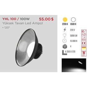Ycl YHL-100 100 W E27 Beyaz Yüksek Tavan Led Ampul