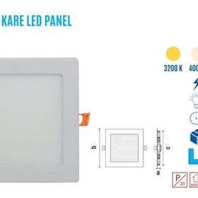 Ycl YPL-3012B 12W Sıva Altı Kare Beyaz Led Panel