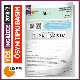 YDS 2018/3 ÖSYM Tıpkı Basım Çıkmış Soru Türkiye Geneli Deneme Kitapçığı - Kara Kutu Yayınları