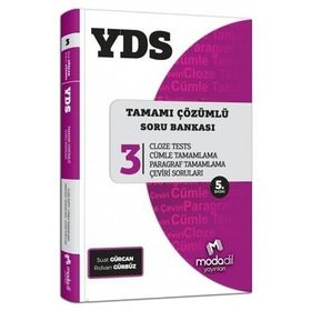 YDS Tamamı Çözümlü Soru Bankası Serisi 3 Cloze Tests Modadil Yayınları