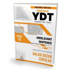 YDT İngilizce Irrelevant Sentence Issue 10 Pelikan Yayınları
