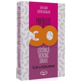 Yediiklim KPSS Eğitim Bilimleri Ölçme Ve Değerlendirme Tamamı Çözümlü 30 Popüler Deneme