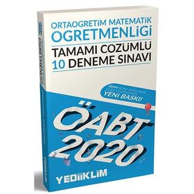 Yediiklim Yayınları 2020 ÖABT Ortaöğretim Matematik Öğretmenliği Tamamı Çözümlü 10 Deneme Sınavı