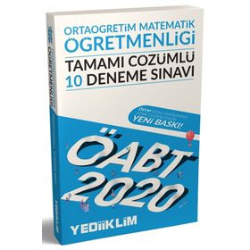 Yediiklim Yayınları 2020 ÖABT Ortaöğretim Matematik Öğretmenliği Tamamı Çözümlü 10 Deneme Sınavı