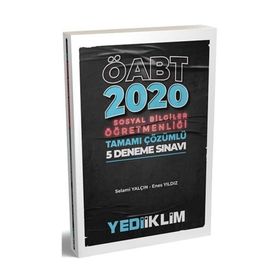 Yediiklim Yayınları 2020 ÖABT Sosyal Bilgiler Öğretmenliği Tamamı Çözümlü 5 Deneme Sınavı