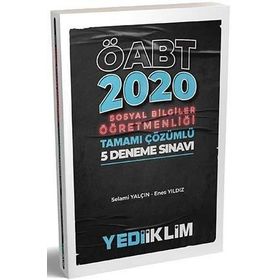 Yediiklim Yayınları 2020 ÖABT Sosyal Bilgiler Öğretmenliği Tamamı Çözümlü 5 Deneme Sınavı