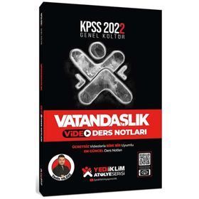 Yediiklim Yayınları 2022 KPSS Genel Kültür Atölye Serisi Vatandaşlık Video Ders Notları