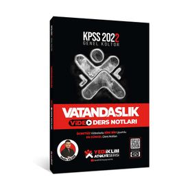 Yediiklim Yayınları 2022 KPSS Genel Kültür Atölye Serisi Vatandaşlık Video Ders Notları