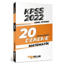 Yediiklim Yayınları 2022 KPSS Genel Yetenek Matematik Tamamı Çözümlü 20 Deneme Sınavı