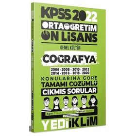 Yediiklim Yayınları 2022 Kpss Ortaöğretim Ön Lisans Genel Kültür Coğrafya Konularına Göre Tamamı Çözümlü Çıkmış Sorular