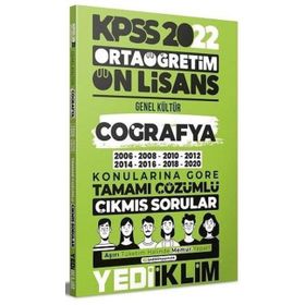 Yediiklim Yayınları 2022 Kpss Ortaöğretim Ön Lisans Genel Kültür Coğrafya Konularına Göre Tamamı Çözümlü Çıkmış Sorular