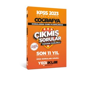 Yediiklim Yayınları 2023 KPSS Genel Kültür Coğrafya Konularına Göre Tamamı Çözümlü Son 11 Yıl Çıkmış Sorular