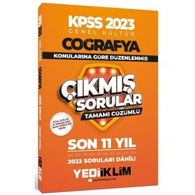 Yediiklim Yayınları 2023 KPSS Genel Kültür Coğrafya Konularına Göre Tamamı Çözümlü Son 11 Yıl Çıkmış Sorular