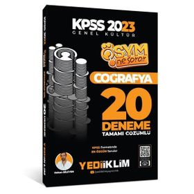 Yediiklim Yayınları 2023 KPSS Genel Kültür ÖSYM Ne Sorar Coğrafya Tamamı Çözümlü 20 Deneme