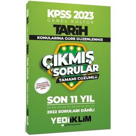Yediiklim Yayınları 2023 KPSS Genel Kültür Tarih Konularına Göre Tamamı Çözümlü Son 11 Yıl Çıkmış Sorular