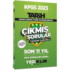 Yediiklim Yayınları 2023 KPSS Genel Kültür Tarih Konularına Göre Tamamı Çözümlü Son 11 Yıl Çıkmış Sorular