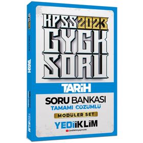 Yediiklim Yayınları 2023 KPSS Genel Kültür Tarih Tamamı Çözümlü Soru Bankası