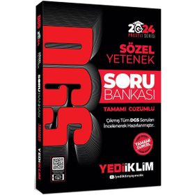 Yediiklim Yayınları 2024 DGS Sözel Yetenek Tamamı Çözümlü Soru Bankası