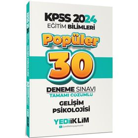 Yediiklim Yayınları 2024 Eğitim Bilimleri Gelişim Psikolojisi Popüler Tamamı Çözümlü 30 Deneme