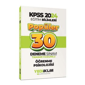 Yediiklim Yayınları 2024 Eğitim Bilimleri Öğrenme Psikolojisi Popüler Tamamı Çözümlü 30 Deneme