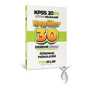 Yediiklim Yayınları 2024 Eğitim Bilimleri Öğrenme Psikolojisi Popüler Tamamı Çözümlü 30 Deneme