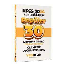 Yediiklim Yayınları 2024 Eğitim Bilimleri Ölçme ve Değerlendirme Popüler Tamamı Çözümlü 30 Deneme