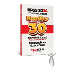 Yediiklim Yayınları 2024 Eğitim Bilimleri Rehberlik Özel Eğitim Popüler Tamamı Çözümlü 30 Deneme