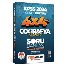 Yediiklim Yayınları - 2024 Hakan Bileyen KPSS Coğrafya Öğreten 4x4 Tamamı Çözümlü Soru Bankası