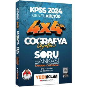 Yediiklim Yayınları - 2024 Hakan Bileyen KPSS Coğrafya Öğreten 4x4 Tamamı Çözümlü Soru Bankası