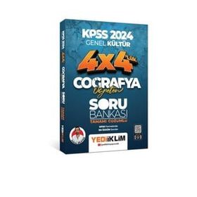 Yediiklim Yayınları - 2024 Hakan Bileyen KPSS Coğrafya Öğreten 4x4 Tamamı Çözümlü Soru Bankası