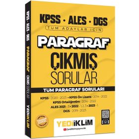 Yediiklim Yayınları - 2024 KPSS ALES DGS Paragraf Konularına Göre Tamamı Çözümlü Çıkmış Sorular