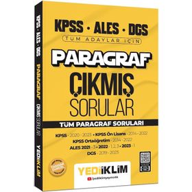 Yediiklim Yayınları - 2024 KPSS ALES DGS Paragraf Konularına Göre Tamamı Çözümlü Çıkmış Sorular