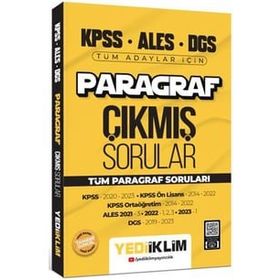Yediiklim Yayınları - 2024 KPSS ALES DGS Paragraf Konularına Göre Tamamı Çözümlü Çıkmış Sorular