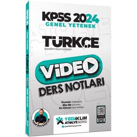 Yediiklim Yayınları - 2024 Kpss Atölye Serisi Türkçe Video Ders Notları
