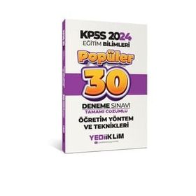 Yediiklim Yayınları - 2024 KPSS Eğitim Bilimleri Öğretim Yöntem ve Teknikleri Popüler Tamamı Çözümlü 30 Deneme