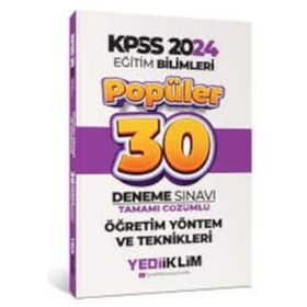 Yediiklim Yayınları - 2024 KPSS Eğitim Bilimleri Öğretim Yöntem ve Teknikleri Popüler Tamamı Çözümlü 30 Deneme