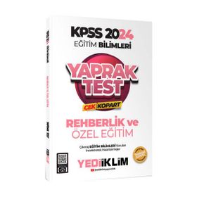Yediiklim Yayınları - 2024 KPSS Eğitim Bilimleri Rehberlik ve Özel Eğitim Çek Kopart Yaprak Test